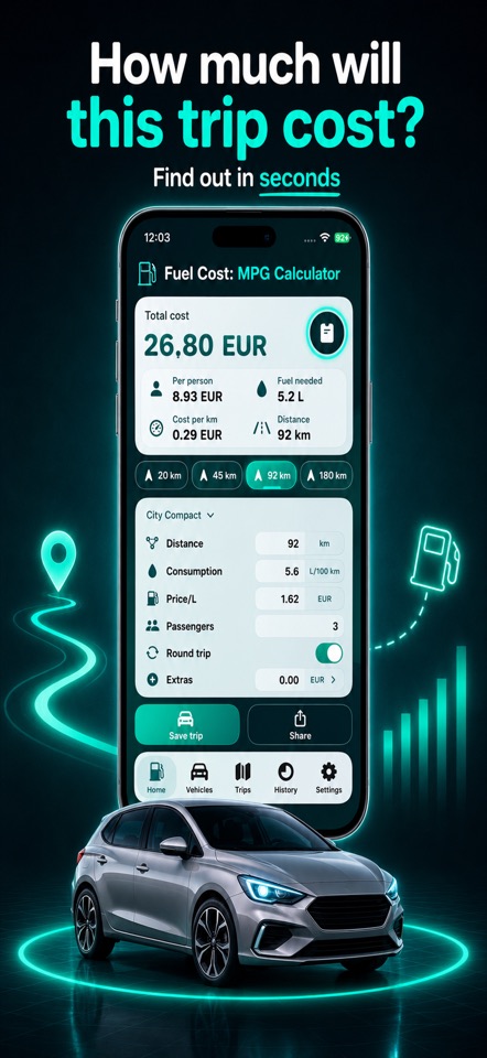 Fuel Cost: MPG Calculator screenshot 2