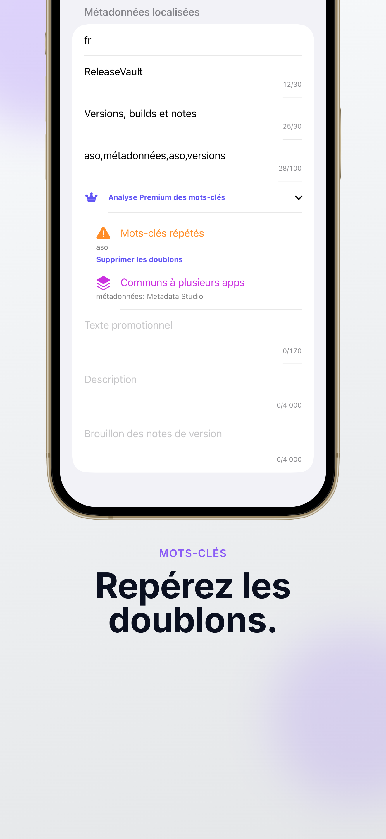 ReleaseVault : Métadonnées — Capture d’écran 2