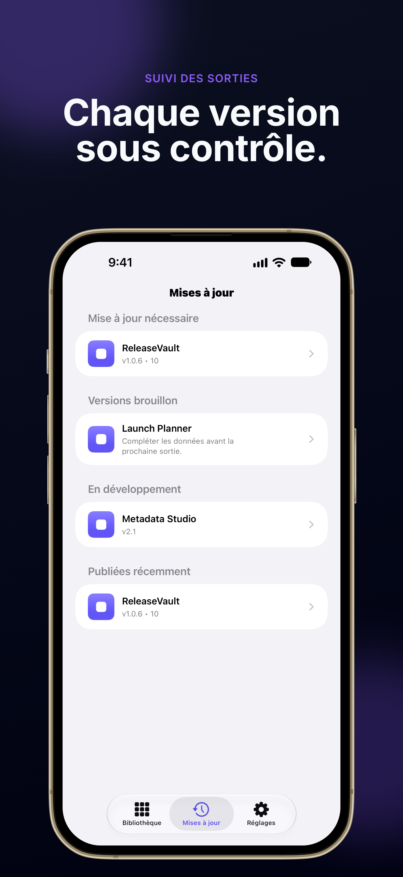 ReleaseVault : Métadonnées — Capture d’écran 3