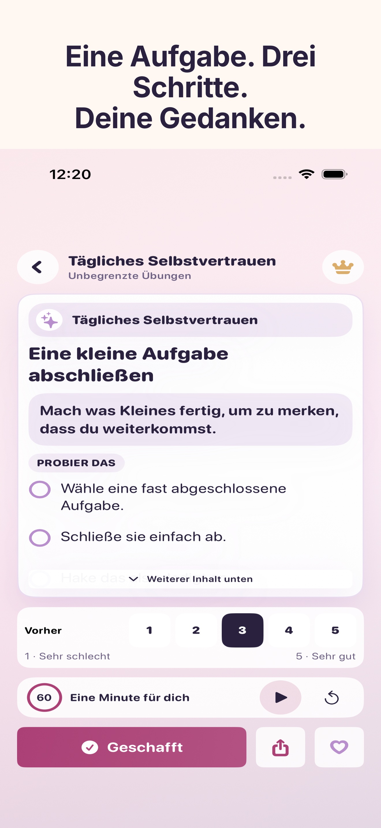 Selbstwert: Strahle Heute — Bildschirmfoto 2