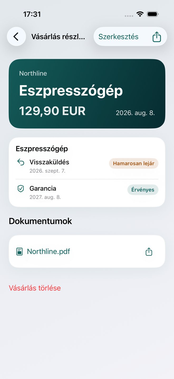 Nyugták és garancia: Sliparo screenshot 2